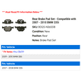 thumbnail image 2 of Rear Brake Pad Set - Compatible with 2007 - 2010 BMW 335i 2008 2009, 2 of 2