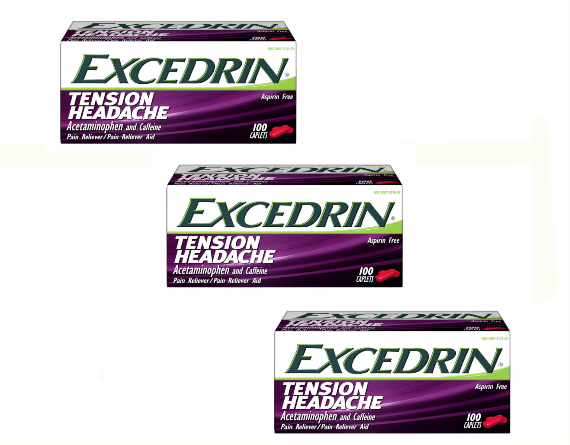 Excedrin Tension Headache 100 Count, Pack of 3 - Walmart.com