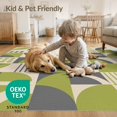 thumbnail image 4 of ODIKA 8'x10' Washable Area Rug Non-Shedding, Easy Care, Green Gray Geometric Decorative Contemporary Artistic with Abstract Motifs for King Size Bedroom Under Bed, Master Suite, 4 of 7