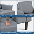 thumbnail image 5 of ZENY Mid Century Accent Chair, Modern Fabric Single Sofa Reading Chair with Wood Legs for Bedroom, Office(Light Grey), 5 of 11