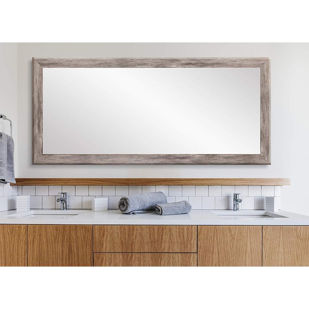 BrandtWorks Weathered Barnwood Full Length Leaning Wall Mirror