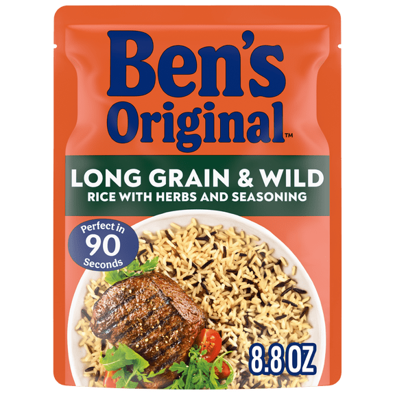 Ben's Original Ready Rice Long Grain and Wild Flavored Rice, Easy Dinner Side, 8.8 Ounce Pouch