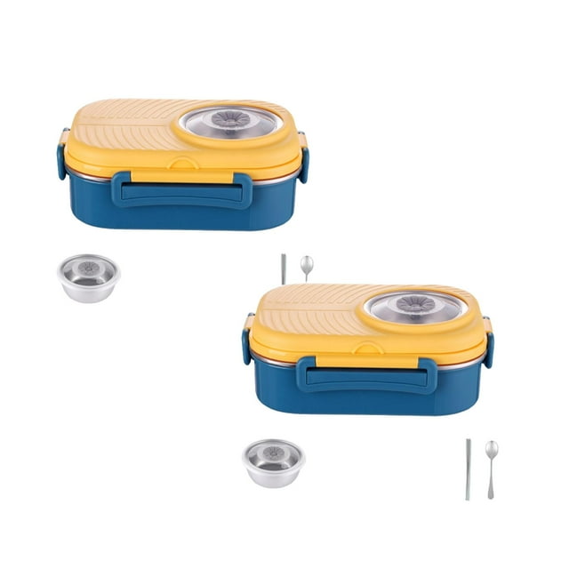 Oleegame 2 Pcs Rangement de Produits École Enfants Boîte à Lunch en Acier Inoxydable de Contenants Alimentaires Rangement pour Enfants Sac à Lunch Isolé Boîte à Lunch Réutilisable pour Travail École Pique-Nique Plage