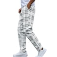 thumbnail image 5 of Bixock Men Casual Pants,Sweatpants for Men Fashion Plaid Adjustable Belt Elastic Tapered Pants Outdoor Long Pants Dress Pants Office Pants, 5 of 6