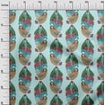 thumbnail image 2 of oneOone Cotton Jersey Baby Blue Fabric Leaves & Paisley Block Quilting Supplies Printed Sewing Fabric By The Yard 58 Inches Wide, 2 of 4