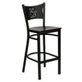 thumbnail image 7 of Flash Furniture 2 Pk. HERCULES Series Black Coffee Back Metal Restaurant Barstool - Mahogany Wood Seat, 7 of 7