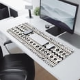 thumbnail image 2 of Long Mouse Pads for Desk,White Geometric Zigzag Circle Pattern Desk Mats on Top Of Desks, Desk Mouse Pad Extra Large with 3mm Non-Slip Base and Stitched Edge for Gaming,Office,Work,Home 31.5"x11.8", 2 of 6