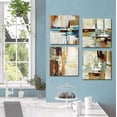 thumbnail image 4 of Modern Abstract Art Painting Blue and Brown Canvas Wall Art Print Set Small for Bedroom Bathroom Wall Decoration (Abstract), 4 of 5