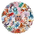 thumbnail image 2 of 55 Pcs Octopus Ocean Creatures Cartoon Graffiti Stickers, High-Definition Printing Waterproof Reusable Durable Non-Marking Glue Decals, 5.5-8.5Cm Each Pre-Cut No Trimming Needed, 2 of 7