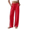 thumbnail image 5 of QGJZVUNL Womens Wide Leg Pants Sweatpants Baggy High-Waisted Drawstring Joggers with Pockets Size 3XL, 5 of 6