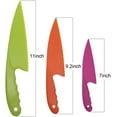 thumbnail image 2 of GIXUSIL 3 Colours 3 Sizes Plastic Kid Knives for Kids Toddler Children Cooking Safe Kitchen Knife Set for Cutting Lettuce Knife Salad Knives Set of 3, 2 of 5