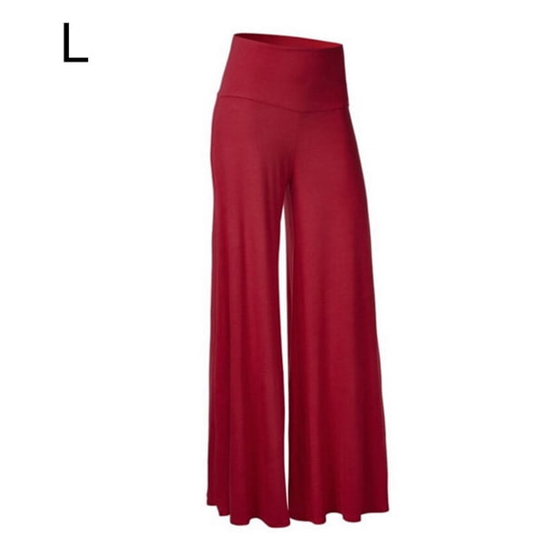 Pantalones Pantalones de yoga de cintura alta Pantalones de mujer de pierna ancha Ropa deportiva, Rojo, L sidaley AP002098-10