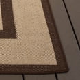 thumbnail image 4 of SAFAVIEH Courtyard Andrea Solid Bordered, Set of 2 Indoor/Outdoor Area Rug Natural/Chocolate, 6'6" x 9'6", 4 of 12
