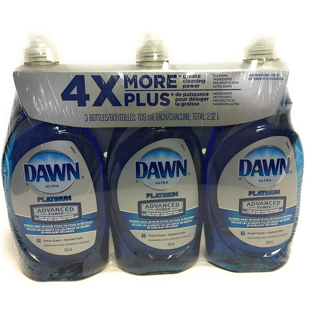 Dawn Dish Soap, Ultra Platinum Advanced Power 4X More (24 Fl. OZ x 3
