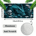 thumbnail image 2 of 1 Pcs 2D Flat License Plate Covers & Frames, Teal Dragon with Skull For Decorative Front, Waterproof For Decoration Aluminum License Plate Covers & Frames Cover For Men Women, 12" X 6", 2 of 7