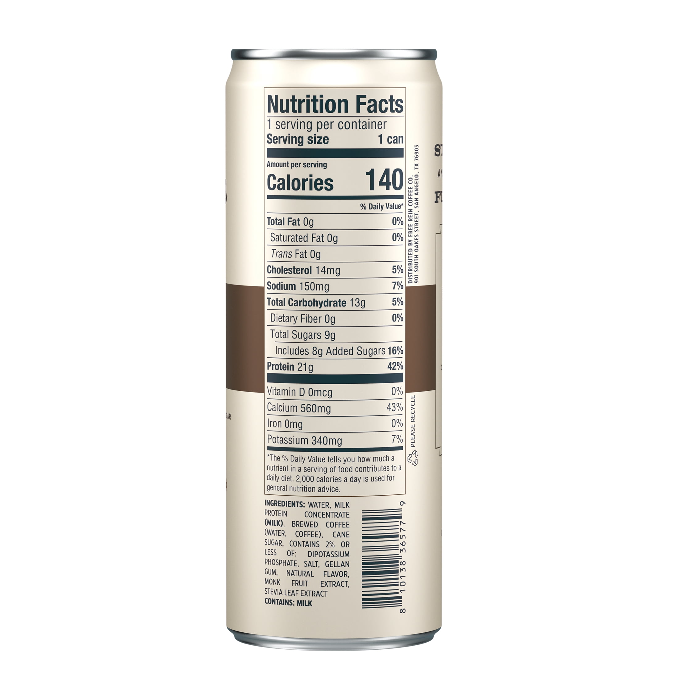 Free Rein Coffee Company Ready to Drink Texas Pecan Protein Cold Brew, 11 fl oz Can