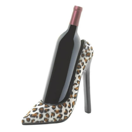 Unique Wine Holder - Modern Wine Bottle Holder, Cute Leopard Shoe Tabletop Unique Wine Bottle Holder