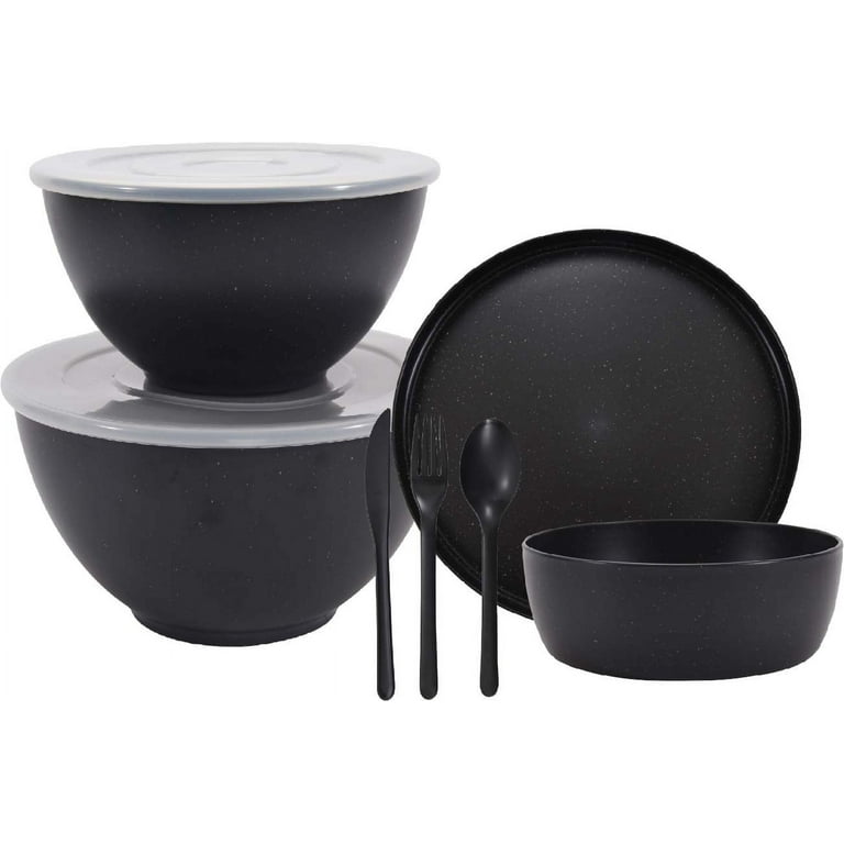 Mainstays Eco-Friendly Recycled Plastic Serve Bowl Set - Black - 4 Pieces