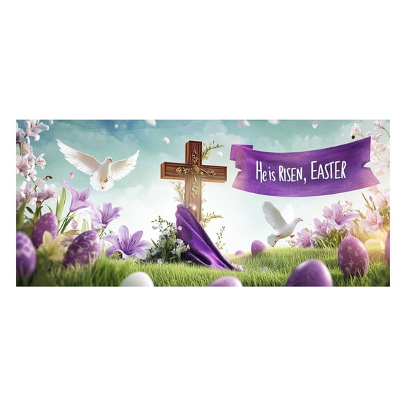 YWIYIUD 1PC Happy Easter Garage Door Decorations Funny Rabbit Easter Door Cover Garage Door Banner for Outdoor Indoor Spring Cute Rabbit Party Photo Background Photography Easter Decoration 7X5 FT