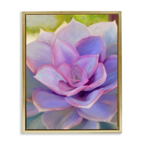 Stupell Industries Modern Purple Plant Leaves Gold Floating Frame Canvas Art, 25 x 31, by Amy Hall