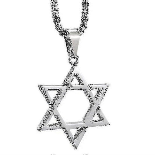 Collar con estrella de David para hombre, 22 pulgadas, colgante con símbolo judío, código de producto 52704
