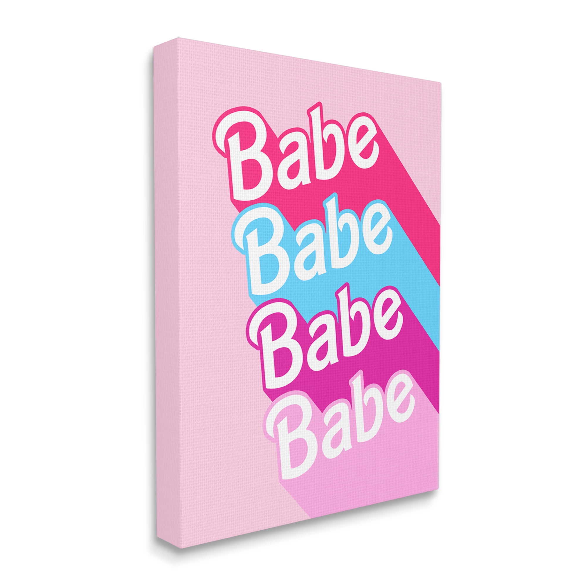 Stupell Industries Babe Glam Words Inspirational Painting Gallery Wrapped Canvas Print Wall Art, 16 x 20