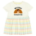 thumbnail image 3 of Inktastic My First Thanksgiving Cute Turkey Pilgrim Hat Girls Baby Dress, 3 of 5