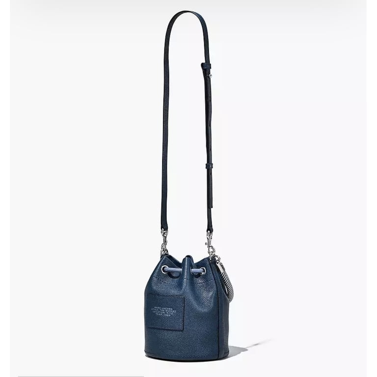 Marc Jacobs The Leather Mini Bucket Bag Crossbody Blue Sea