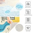 thumbnail image 3 of Yayeee Bath Rugs for Bathroom Floor Set of 2 Non Slip Fluffy Soft Absorbent Mat, Blue Retro Print, 3 of 7