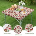 thumbnail image 4 of Beige Christmas Santa and Gift Pattern Square Fitted Tablecloth with Elastic Edge,Square Table Cover,Washable Elastic Table Cover for Home Kitchen Party Decor 34"x34", 4 of 6