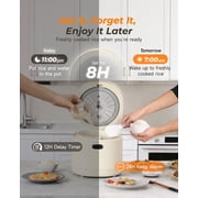 Rice Cooker Small, 3-Cup Uncooked (6-Cup Cooked), Compact Mini Rice Cooker Small Kitchen with Ceramic Coated Inner Pot, Rice Maker with 6 Menu Options, 12H Delay Timer, Low Temperature Cooking