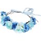 thumbnail image 1 of Corona de flores de rosas JanHm Diadema Tocado floral Boho Azul, 1 of 5