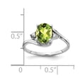 thumbnail image 2 of Primal Gold 14 Karat White Gold 8x6mm Oval Peridot and AAA Diamond Ring, 2 of 3