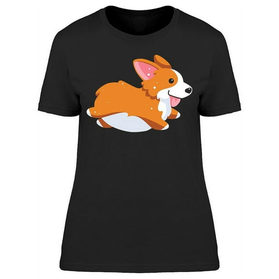 Funny Corgi Running Icon T-Shirt Women -Image by Shutterstock, Female Medium