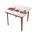 thumbnail image 6 of Christmas Table Cover Square, Gingerbread Train Square Dining Table Cover, Fits 40x40 inch Table, for Outdoor Indoor Holiday Picnic Party Cloth, White Brown Vermilion, 6 of 7