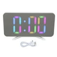 thumbnail image 1 of Reloj electrónico con pantalla LED RGB a color, reloj despertador eléctrico de escritorio para estudiantes, 3-5 V, 1 of 14