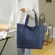 thumbnail image 5 of Bolso grande para mujeres | Bolso de hombro de nylon con hebilla de estera | Ligero, negro/azul oscuro/café | 13,77"x5,51"x13,38" | Gimnasio, trabajo, viajes, 5 of 8
