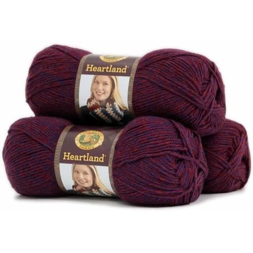 Lion Brand Yarn Heartland Isle Royale Basic Medium Acrylic Purple Yarn