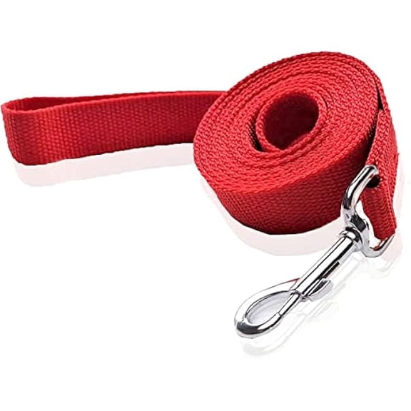 Eryueer Nylon Dog Leash 16 Feet Long, Walking Training Dog Leashes for Medium Large Dogs（1" X 16 ft，Red）