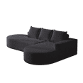 thumbnail image 2 of JERFIT Modern Chenille Fabric L-Shaped Sectional Sofa C Couch with Pillows, Modular Curved Design for Living Room, Black, 2 of 10