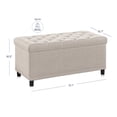 thumbnail image 2 of BELLEZE 35 Inch Storage Ottoman, Button-Tufted Ottoman Linen Storage Bench with Safety Close Hinge, Ottoman with Storage for Living Room, Entryway, Hallway, Foot Rest, Support 300lbs - Beige, 2 of 7