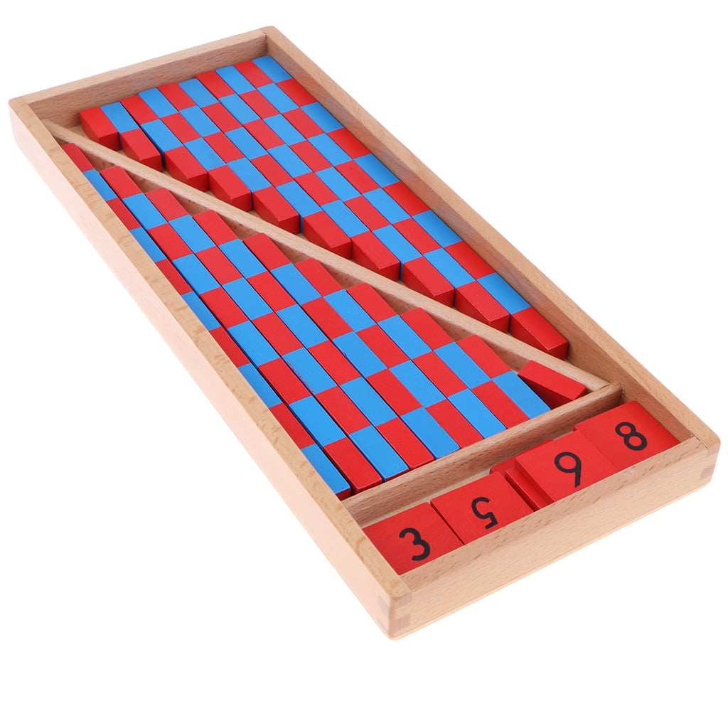 Kids Wooden Numerical Toy Red & Blue Sticks Montessori Math Learning Toy 