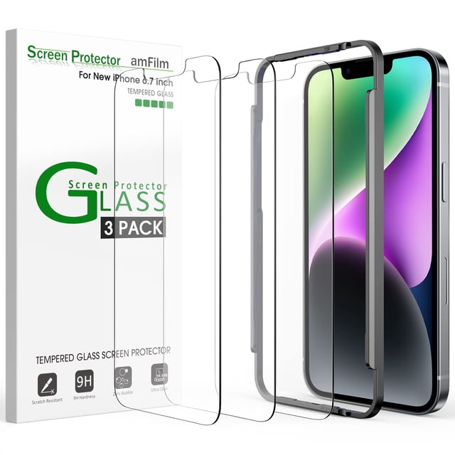 Protector de pantalla AmFilm de cristal templado para iPhone 13 Pro Max/14+