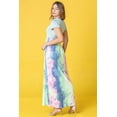 thumbnail image 3 of Eloges Women's Short Sleeve Contrast Tie Dye Maxi Dress with Pockets, 3 of 9