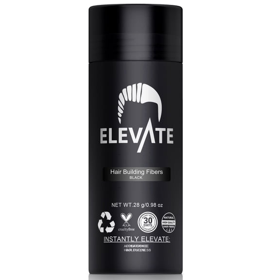 Elevate Keratin Hair Building Fibers for Thinning Areas, Black, 28g