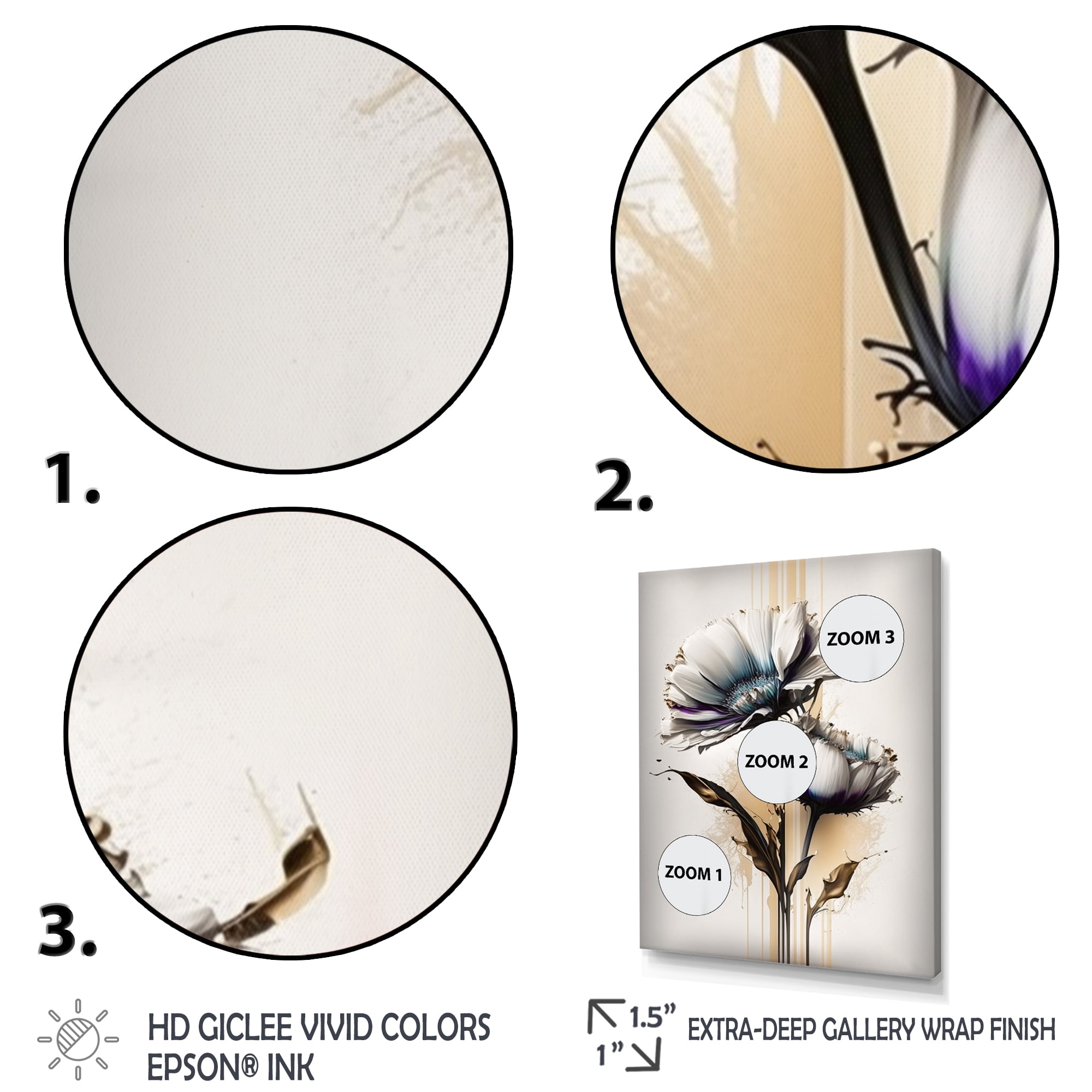 Designart White Daisy Flower On Golden Beige Paint Canvas Wall Art