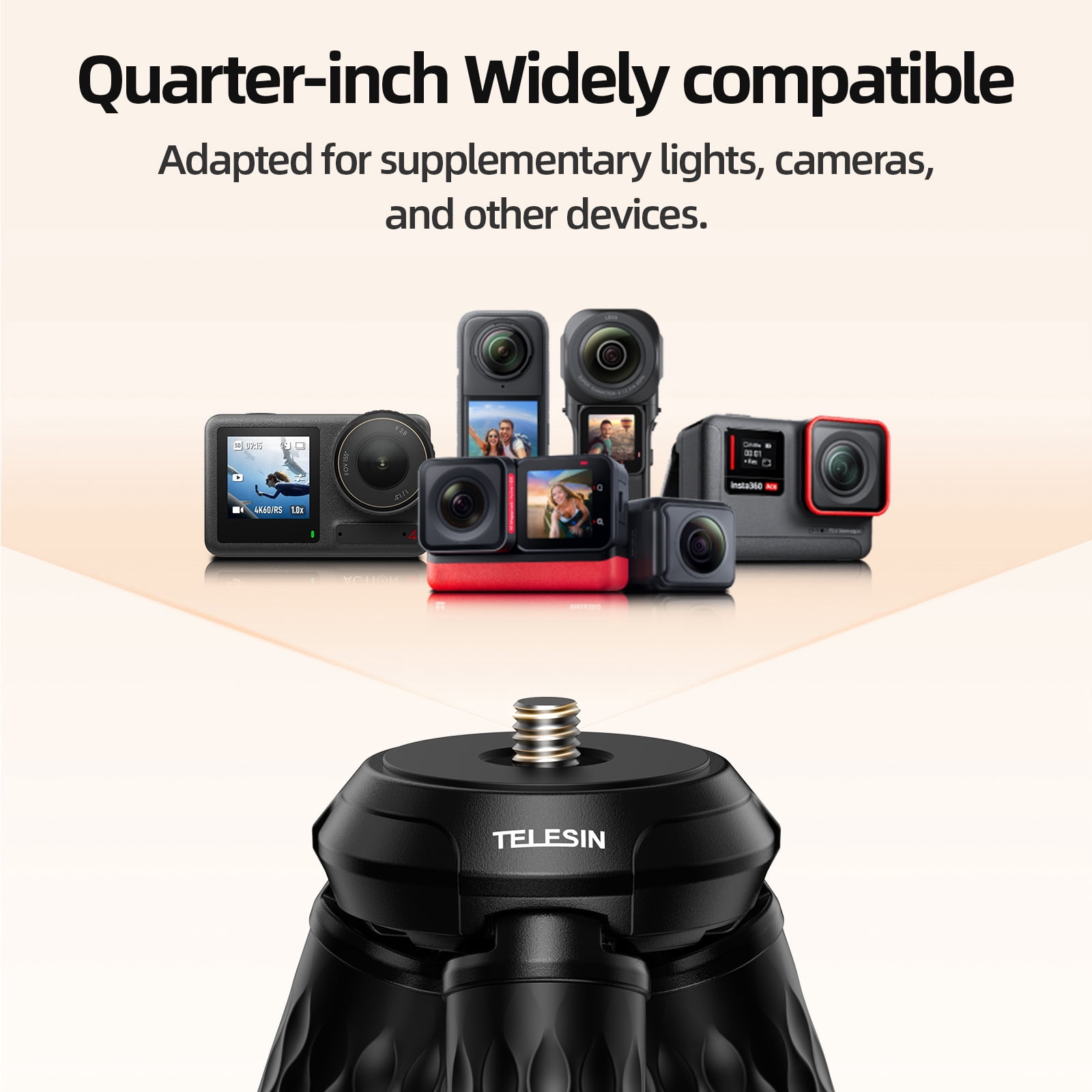 TELESIN Magnetic Flexible Tripod for Smartphone;Mini Bendable Tripod Phone Stand for 2kg Load Capacity Stroller Treadmill Tube Bike Motorcycle Arm Phone Holder Selfie Stick for Video Recording