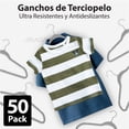 thumbnail image 4 of MAGMALIFE 50 Ganchos de Terciopelo para Ropa Infantil, Gancho Plateado Giratorio de 360 Grados, Adecuado para Todo Tipo de Ropa, Antideslizante, 35 cm de Largo (Gris), 4 of 8