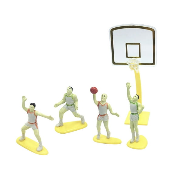 SASABAXI 1 Set Basketball Cake Toppers Plastic Food-safe Material for Birthday Party Decorations