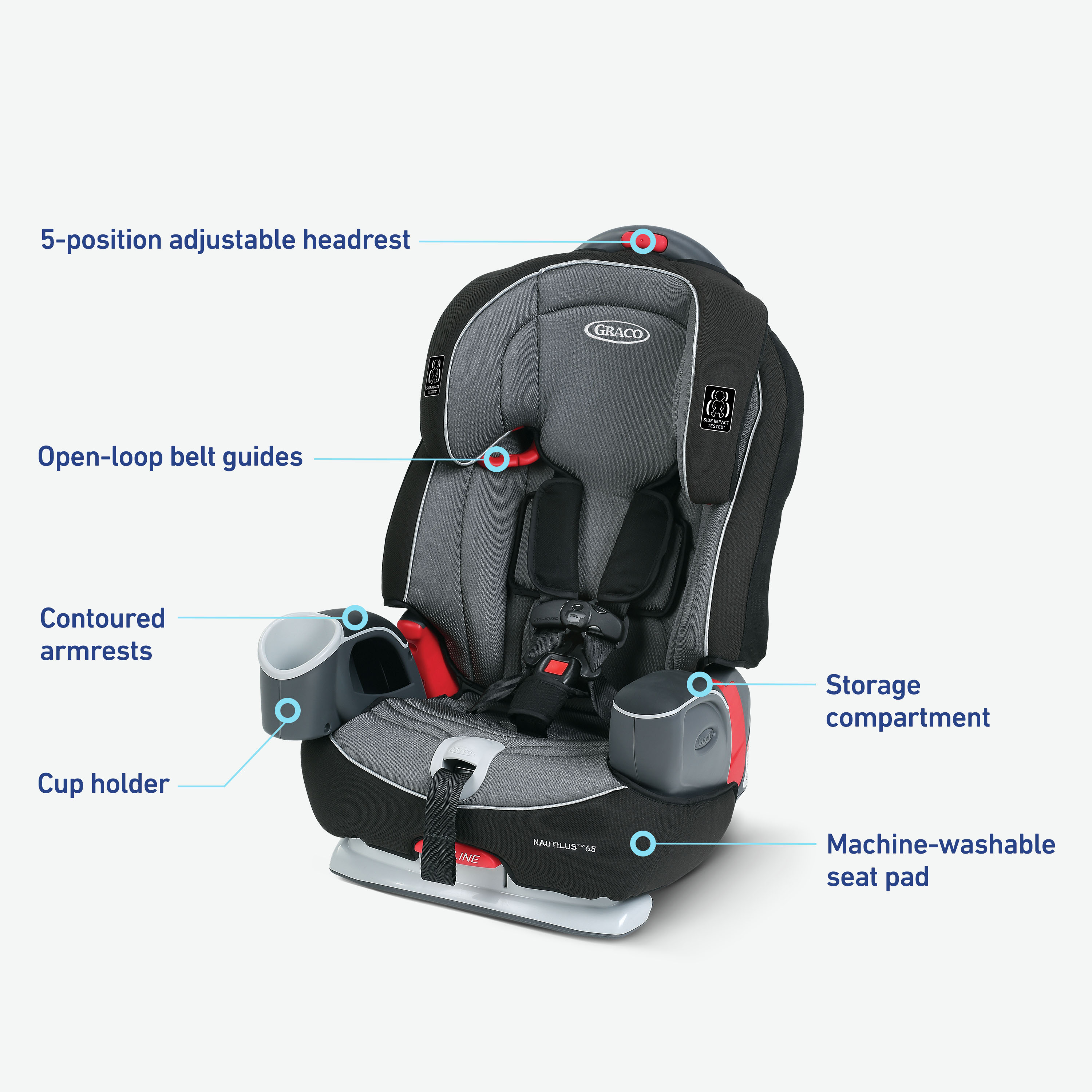 Graco Nautilus 65 3-in-1 Harness Booster Car Seat, Bravo - image 6 of 7